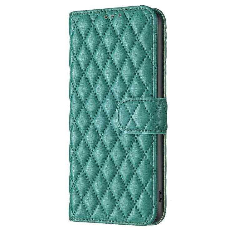 BINFEN COLOR BF Style-14 For Honor 100 5G Cell Phone Case Leather Wallet Anti-fall Cover - Green
