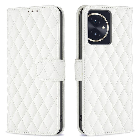 BINFEN COLOR BF Style-14 For Honor 100 5G Cell Phone Case Leather Wallet Anti-fall Cover - White