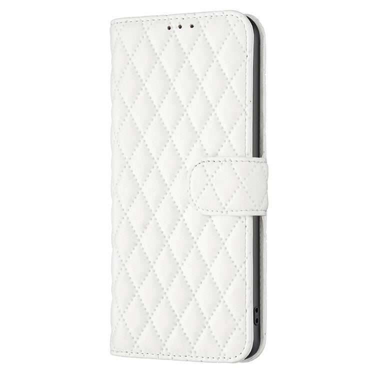 BINFEN COLOR BF Style-14 For Honor 100 5G Cell Phone Case Leather Wallet Anti-fall Cover - White