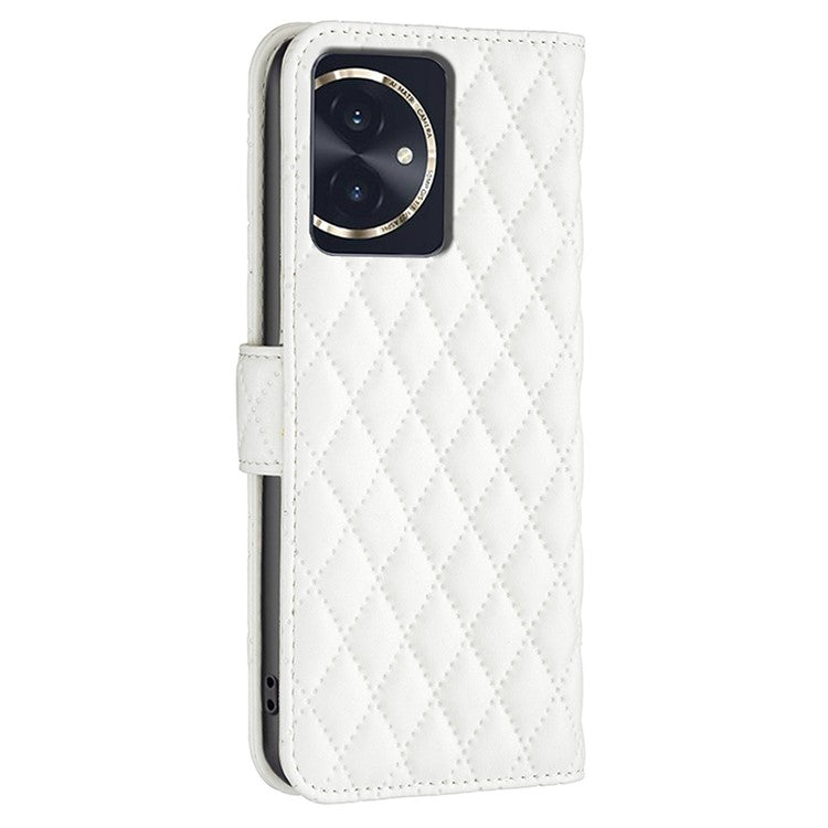 BINFEN COLOR BF Style-14 For Honor 100 5G Cell Phone Case Leather Wallet Anti-fall Cover - White
