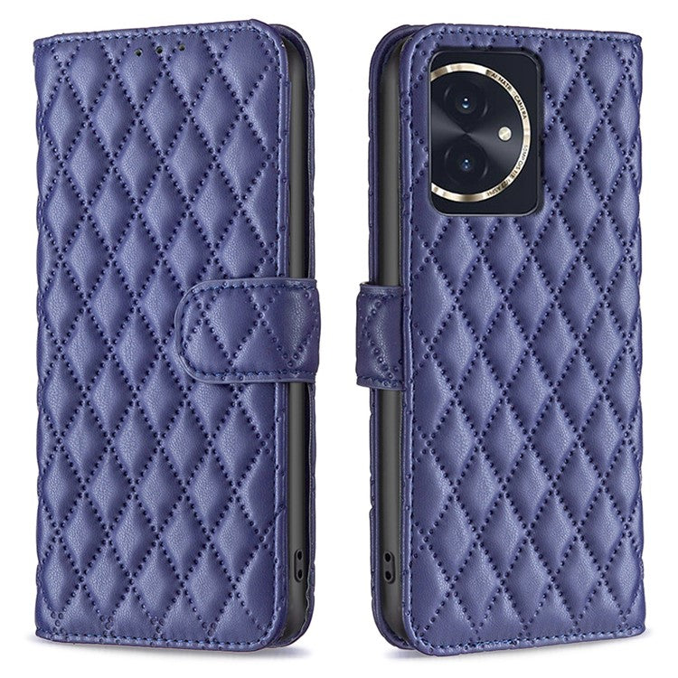 BINFEN COLOR BF Style-14 For Honor 100 5G Cell Phone Case Leather Wallet Anti-fall Cover - Blue