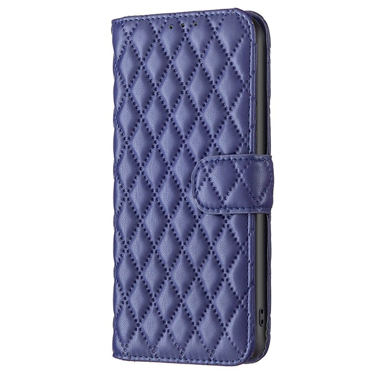 BINFEN COLOR BF Style-14 For Honor 100 5G Cell Phone Case Leather Wallet Anti-fall Cover - Blue