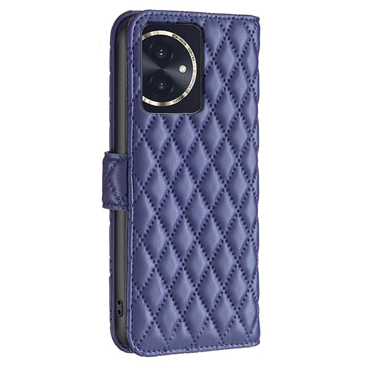 BINFEN COLOR BF Style-14 For Honor 100 5G Cell Phone Case Leather Wallet Anti-fall Cover - Blue