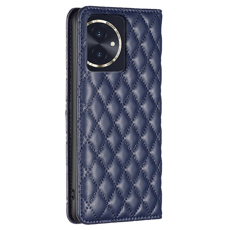 BINFEN COLOR BF Style-16 For Honor 100 5G Cell Phone Case Card Holder Leather Protection Cover - Blue