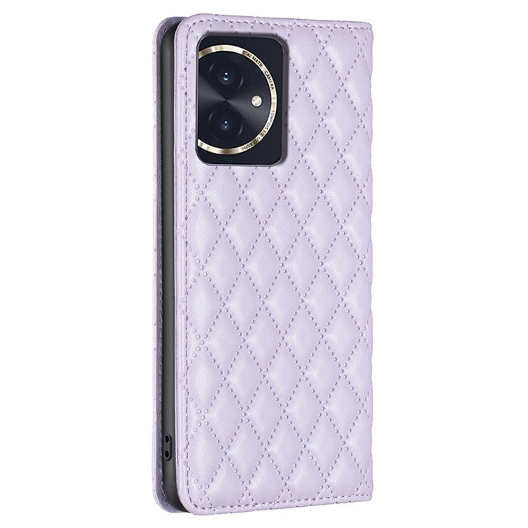 BINFEN COLOR BF Style-16 For Honor 100 5G Cell Phone Case Card Holder Leather Protection Cover - Purple