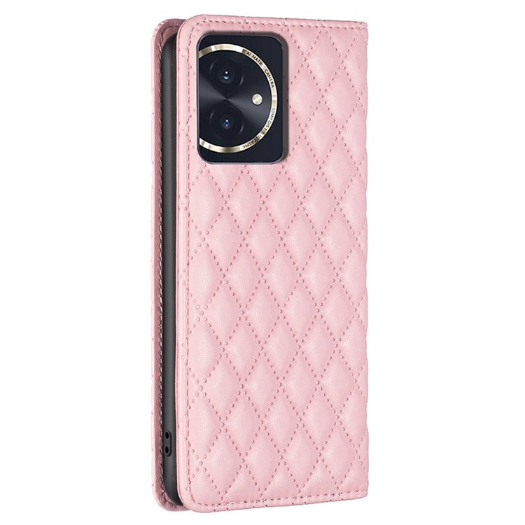 BINFEN COLOR BF Style-16 For Honor 100 5G Cell Phone Case Card Holder Leather Protection Cover - Pink