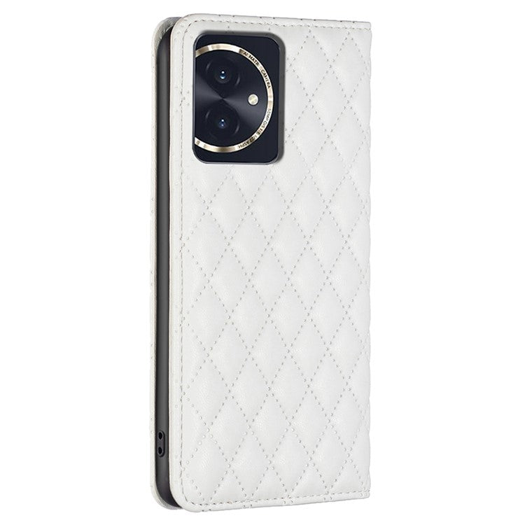 BINFEN COLOR BF Style-16 For Honor 100 5G Cell Phone Case Card Holder Leather Protection Cover - White