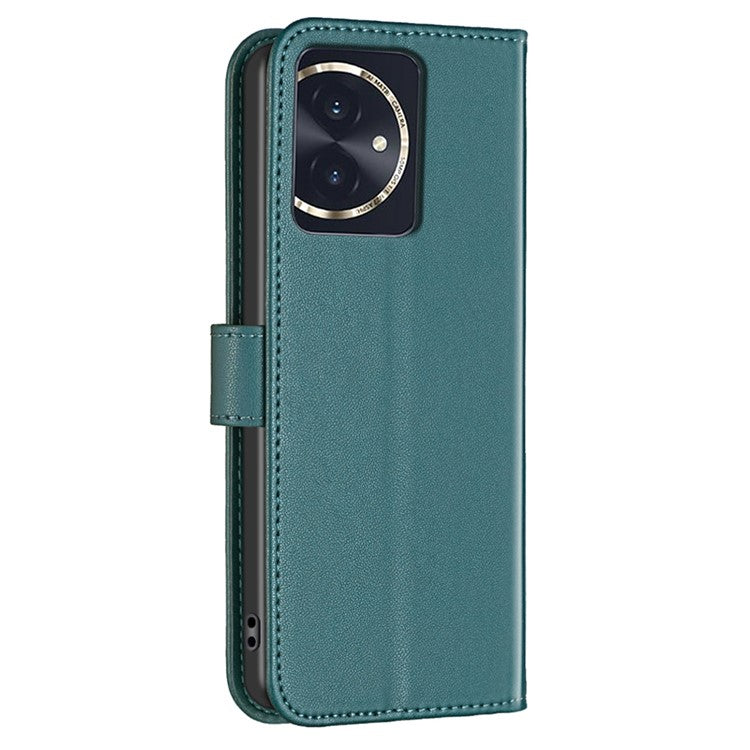 BINFEN COLOR BF17 For Honor 100 5G Cell Phone Case PU Leather Wallet Anti-drop Cover - Green