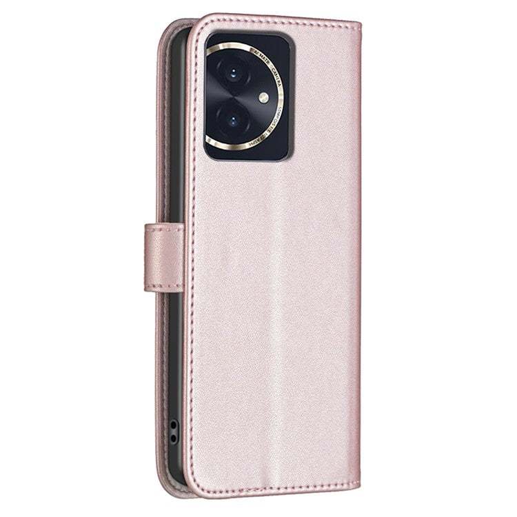 BINFEN COLOR BF17 For Honor 100 5G Cell Phone Case PU Leather Wallet Anti-drop Cover - Rose Gold