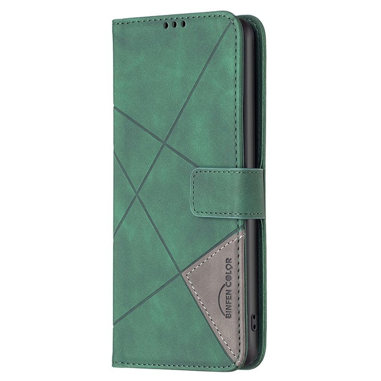 BINFEN COLOR BF05 For Honor 100 5G Cell Phone Case Imprinted Leather Wallet Protective Cover - Green