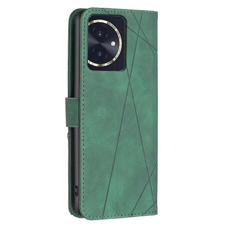 BINFEN COLOR BF05 For Honor 100 5G Cell Phone Case Imprinted Leather Wallet Protective Cover - Green