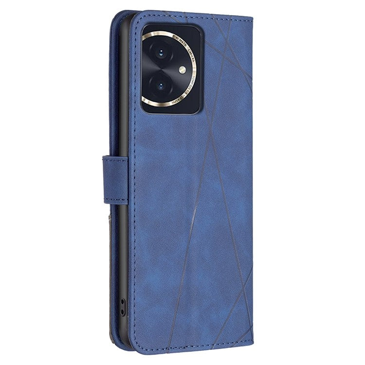 BINFEN COLOR BF05 For Honor 100 5G Cell Phone Case Imprinted Leather Wallet Protective Cover - Blue