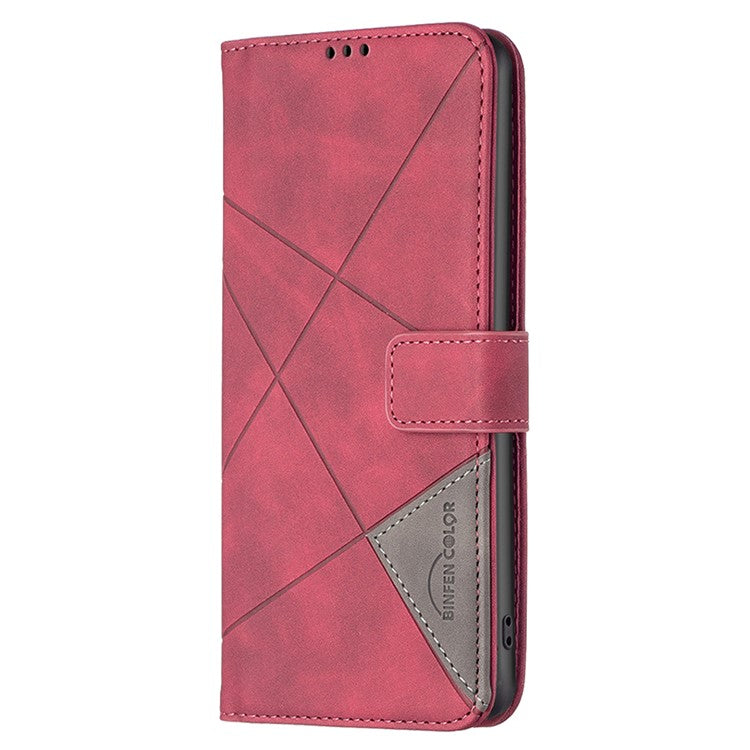 BINFEN COLOR BF05 For Honor 100 5G Cell Phone Case Imprinted Leather Wallet Protective Cover - Red