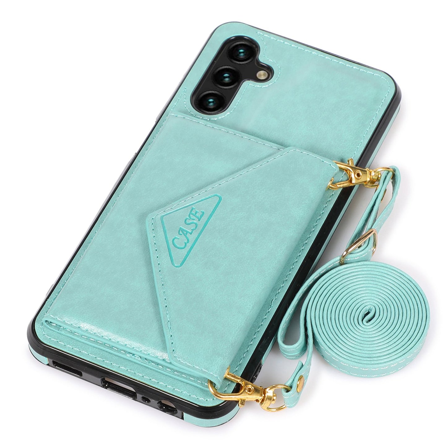 For Samsung Galaxy S24 Case PU Leather Coated TPU Phone Guard Cover with Card Slot - Green