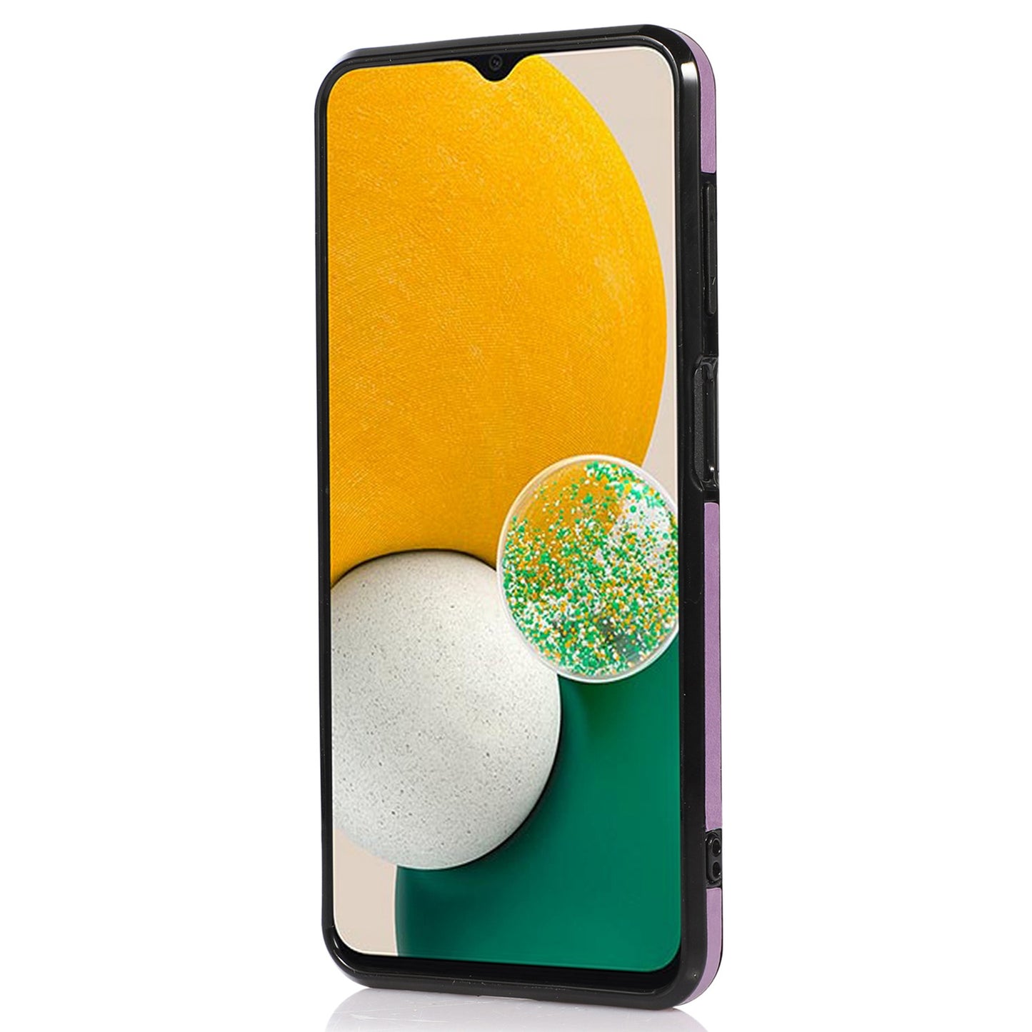 For Samsung Galaxy S24 Case PU Leather Coated TPU Phone Guard Cover with Card Slot - Purple