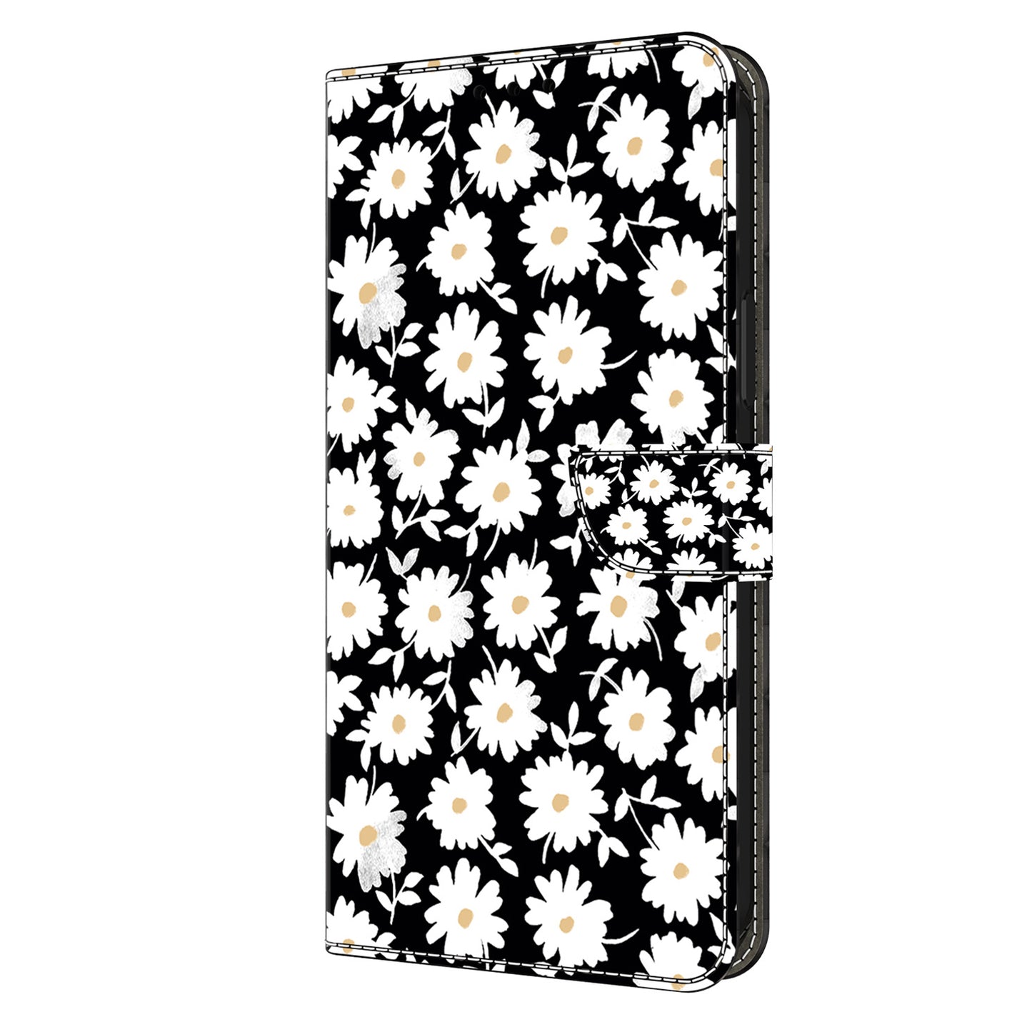 For Samsung Galaxy S24+ Case Shockproof PU Leather 3D Pattern Phone Wallet Cover - Floral