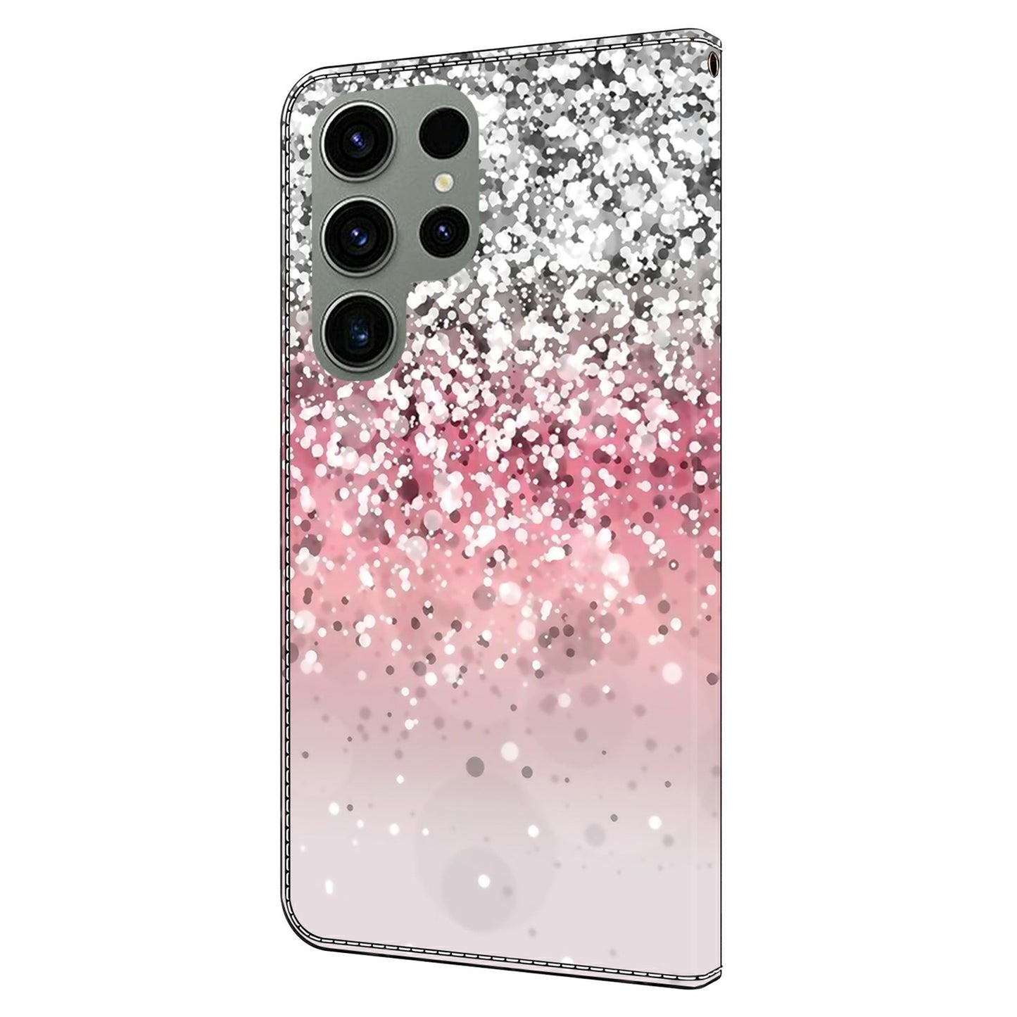 For Samsung Galaxy S24 Ultra Case Anti-fall PU Leather+TPU 3D Pattern Phone Guard Cover - Gradient