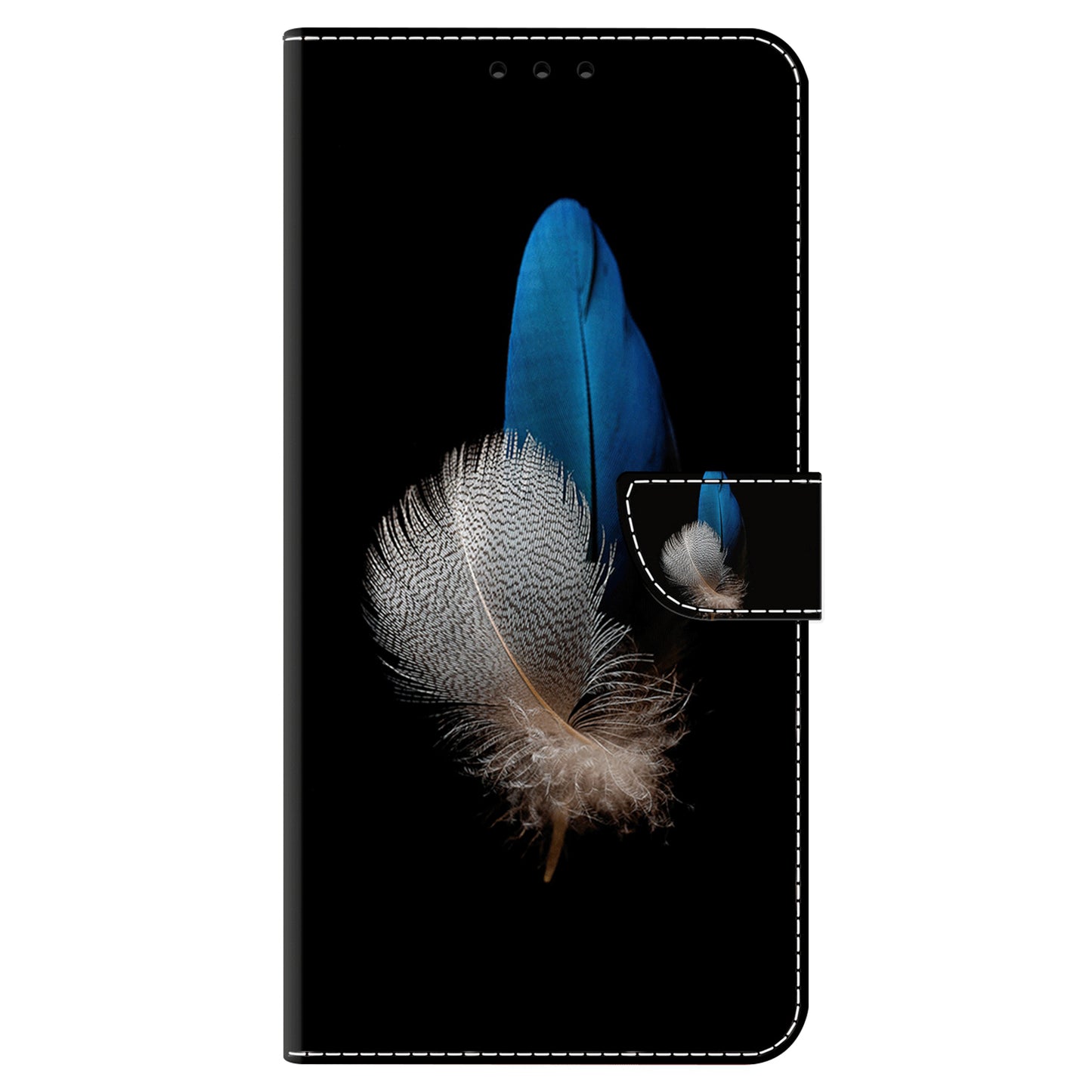 For Samsung Galaxy S24 Ultra Wallet Case PU Leather 3D Pattern Printing Stand Cover - Two Feathers