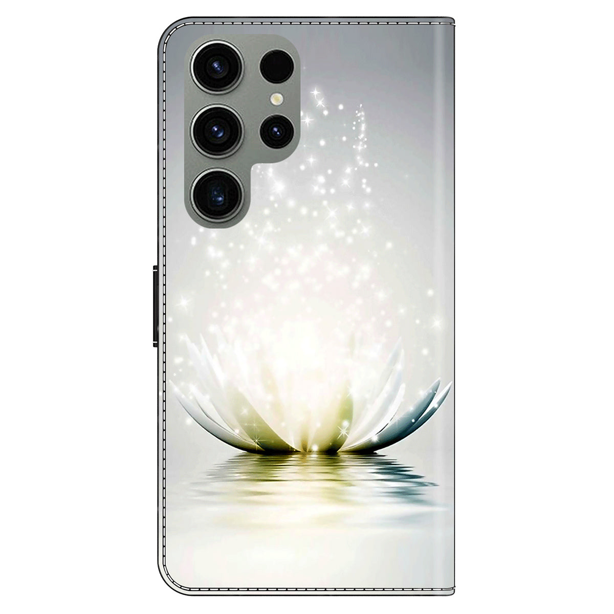 For Samsung Galaxy S24 Ultra Wallet Case PU Leather 3D Pattern Printing Stand Cover - Lotus