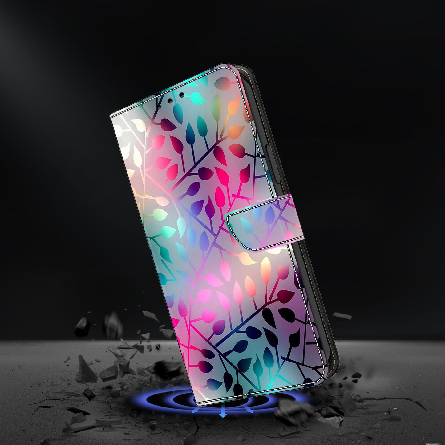For Samsung Galaxy S24 Cell Phone Case Leather 3D Pattern Card Slot Protective Cover - Maple Leaf
