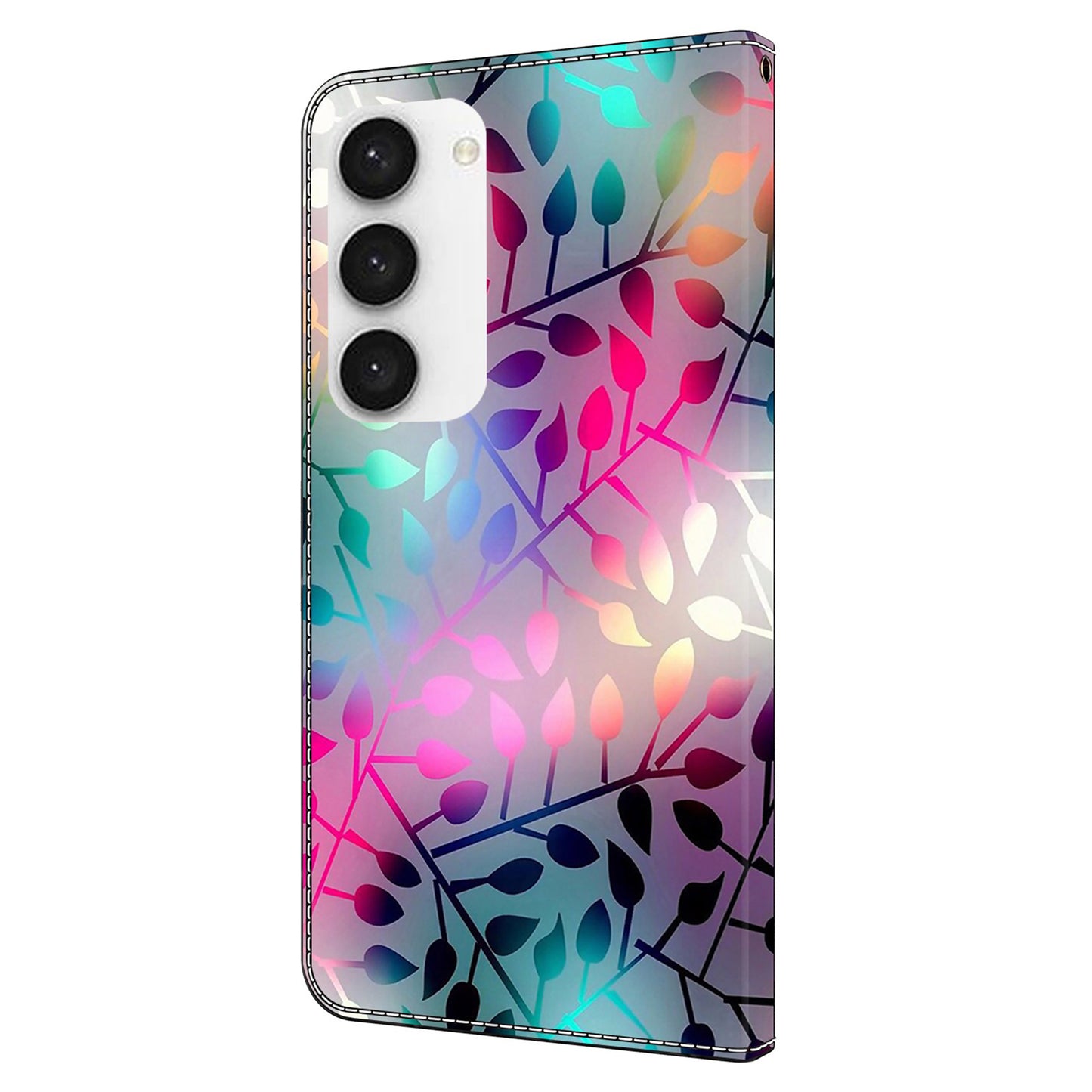 For Samsung Galaxy S24 Cell Phone Case Leather 3D Pattern Card Slot Protective Cover - Maple Leaf