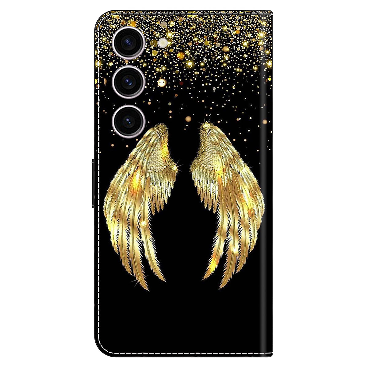 For Samsung Galaxy S24 Case 3D Pattern Printing Anti-drop Leather Cover - Gold Wing