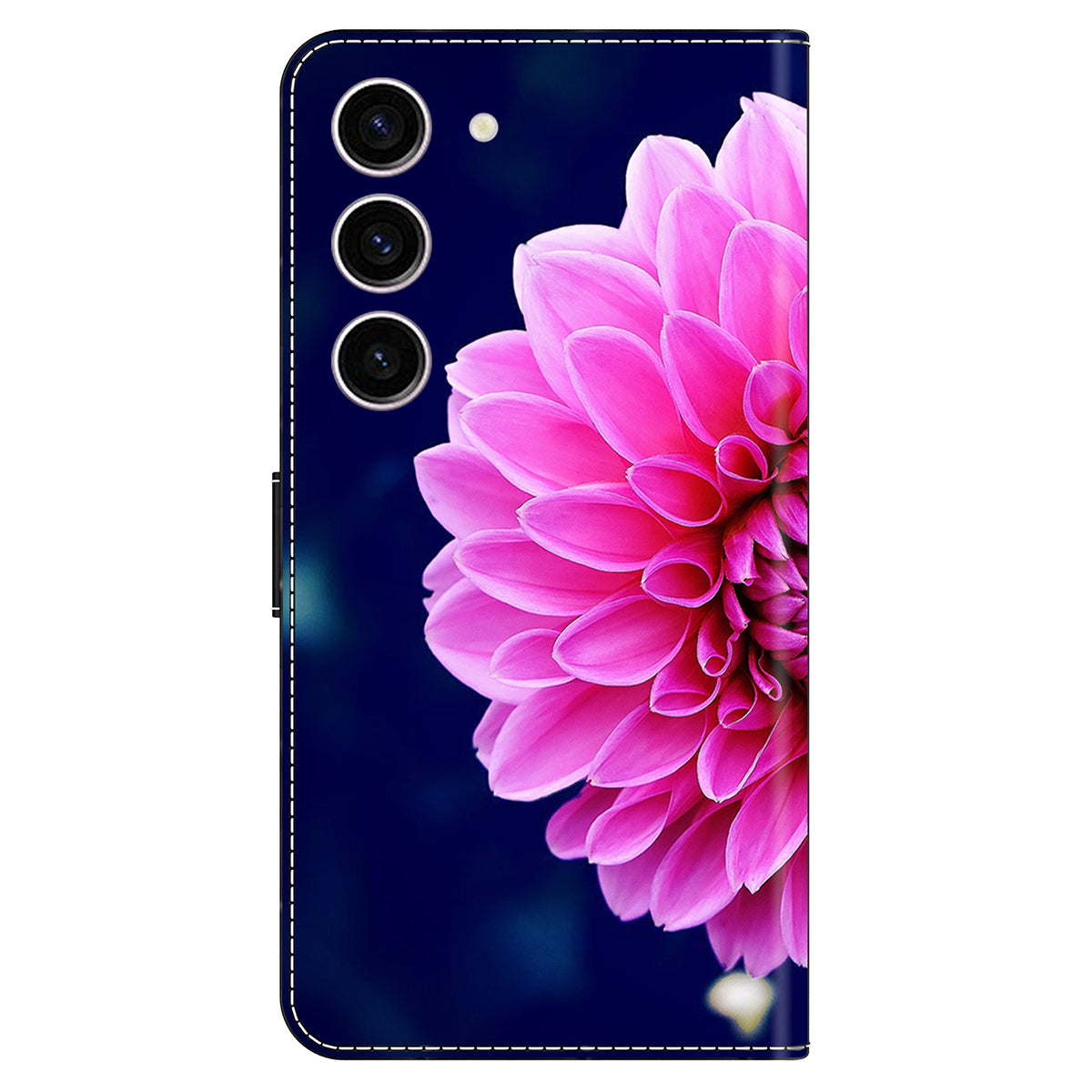 For Samsung Galaxy S24 Case 3D Pattern Printing Anti-drop Leather Cover - Pink Flowers