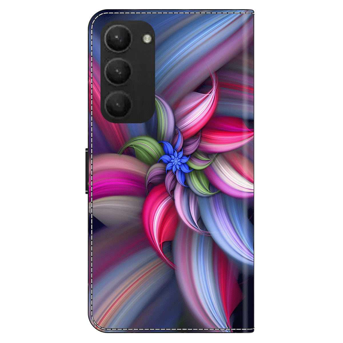 For Samsung Galaxy S24+ Case Stand Wallet Leather Cover with 3D Pattern Printing - Colorful Flowers