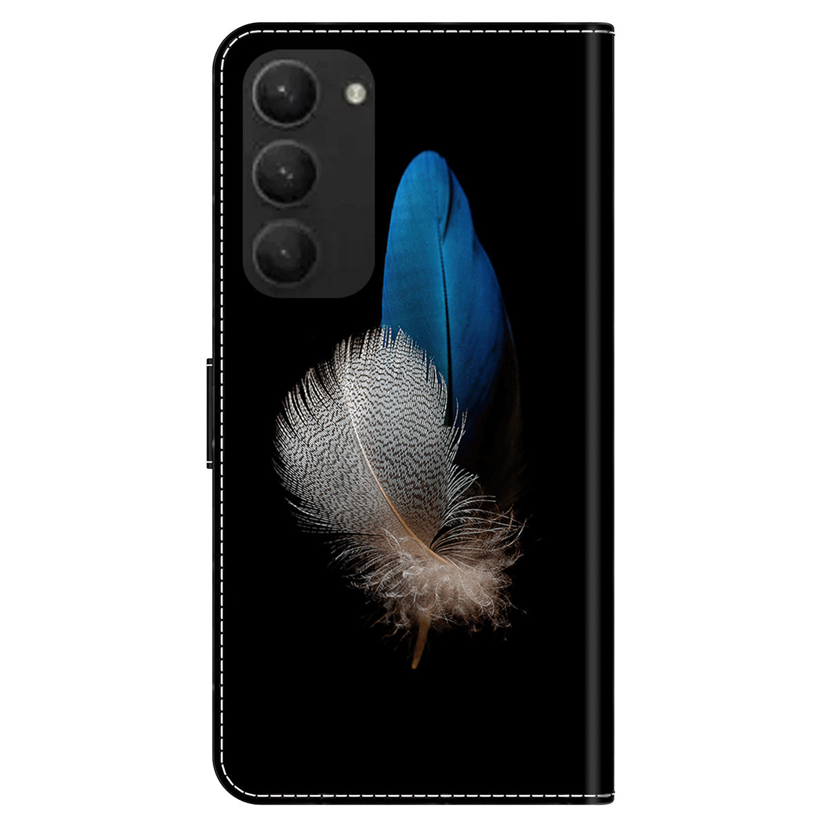 For Samsung Galaxy S24+ Case Stand Wallet Leather Cover with 3D Pattern Printing - Two Feathers