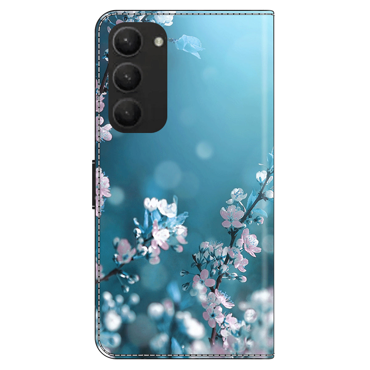 For Samsung Galaxy S24+ Case Stand Wallet Leather Cover with 3D Pattern Printing - Plum Blossoms