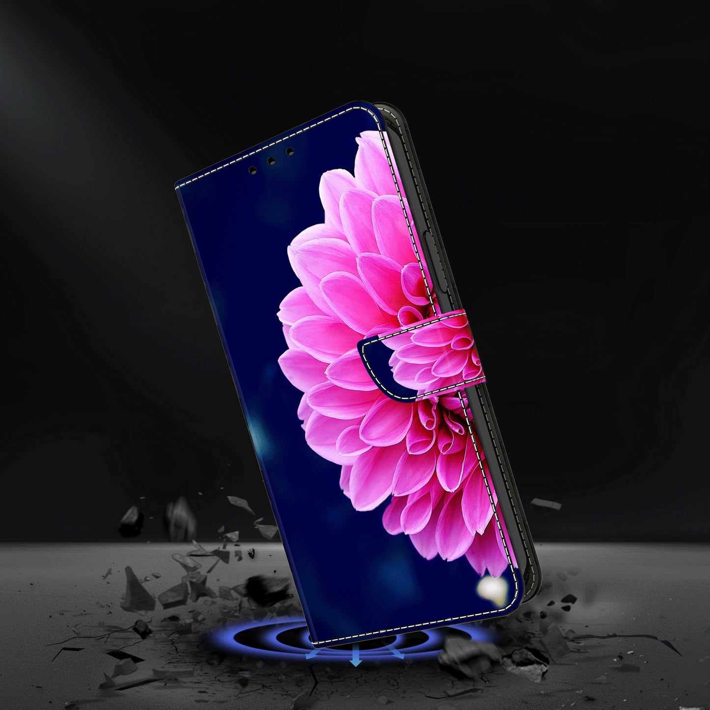 For Samsung Galaxy S24+ Case Stand Wallet Leather Cover with 3D Pattern Printing - Pink Flowers