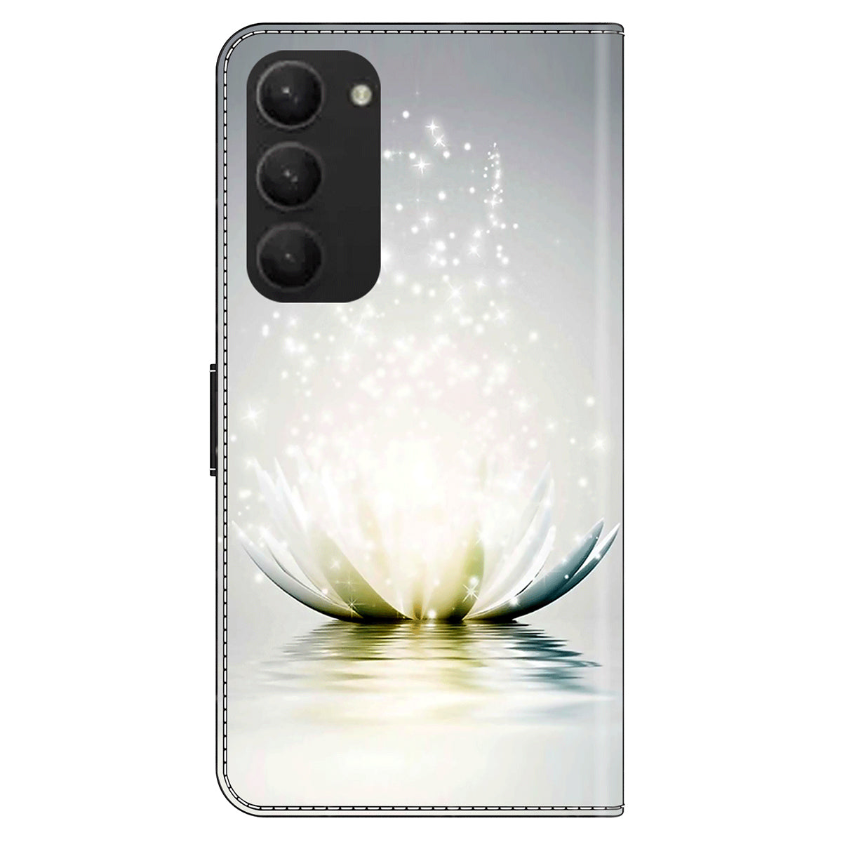 For Samsung Galaxy S24+ Case Stand Wallet Leather Cover with 3D Pattern Printing - Lotus