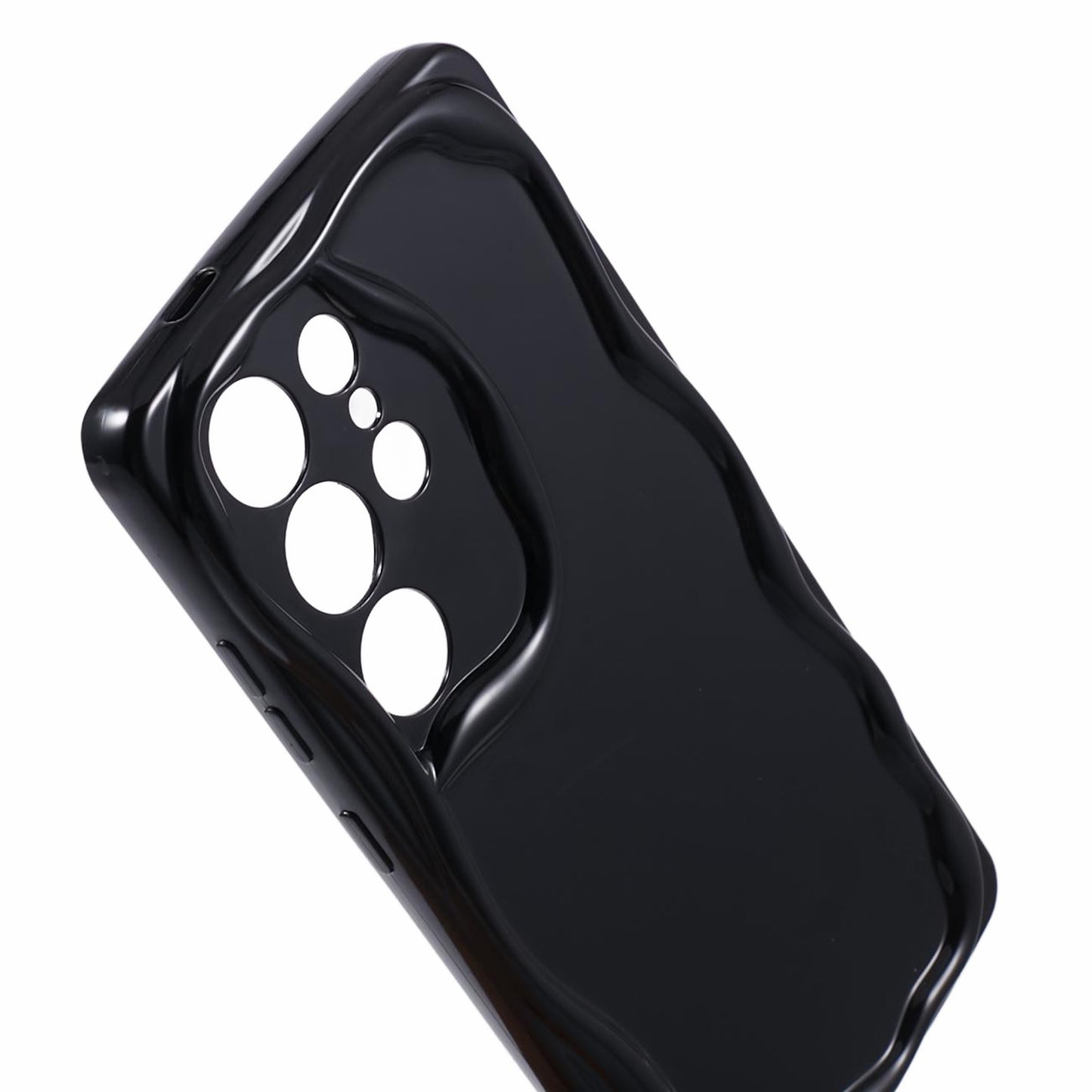 YX Series For Samsung Galaxy S24 Ultra TPU Case Wavy Edge Precise Cutout Protective Phone Cover - Black