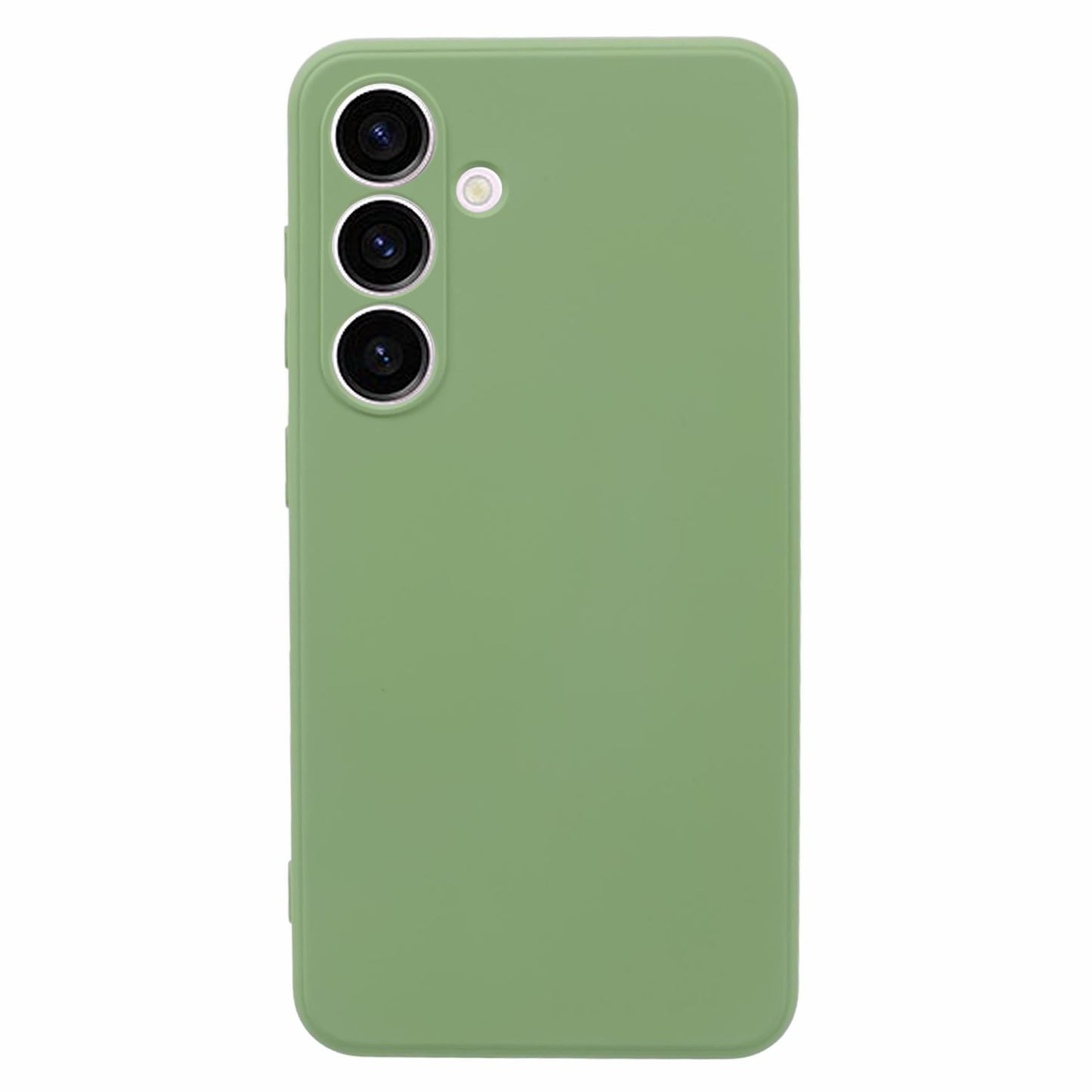 For Samsung Galaxy S24+ Soft Touch Case Fiber Lining TPU Rubberized Phone Cover - Matcha Green