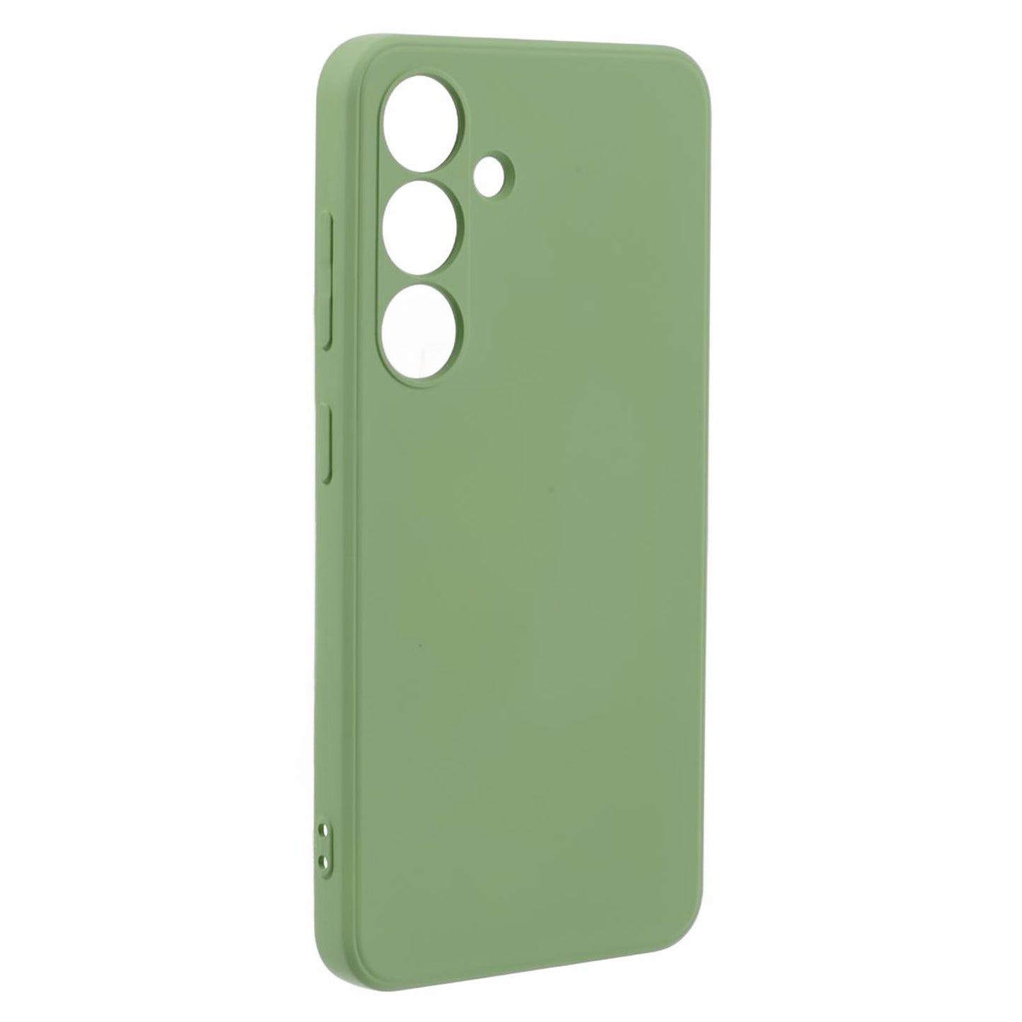 For Samsung Galaxy S24+ Soft Touch Case Fiber Lining TPU Rubberized Phone Cover - Matcha Green