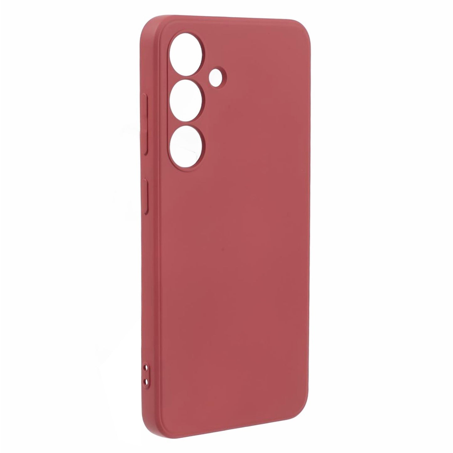 For Samsung Galaxy S24+ Soft Touch Case Fiber Lining TPU Rubberized Phone Cover - Hawthorn Red