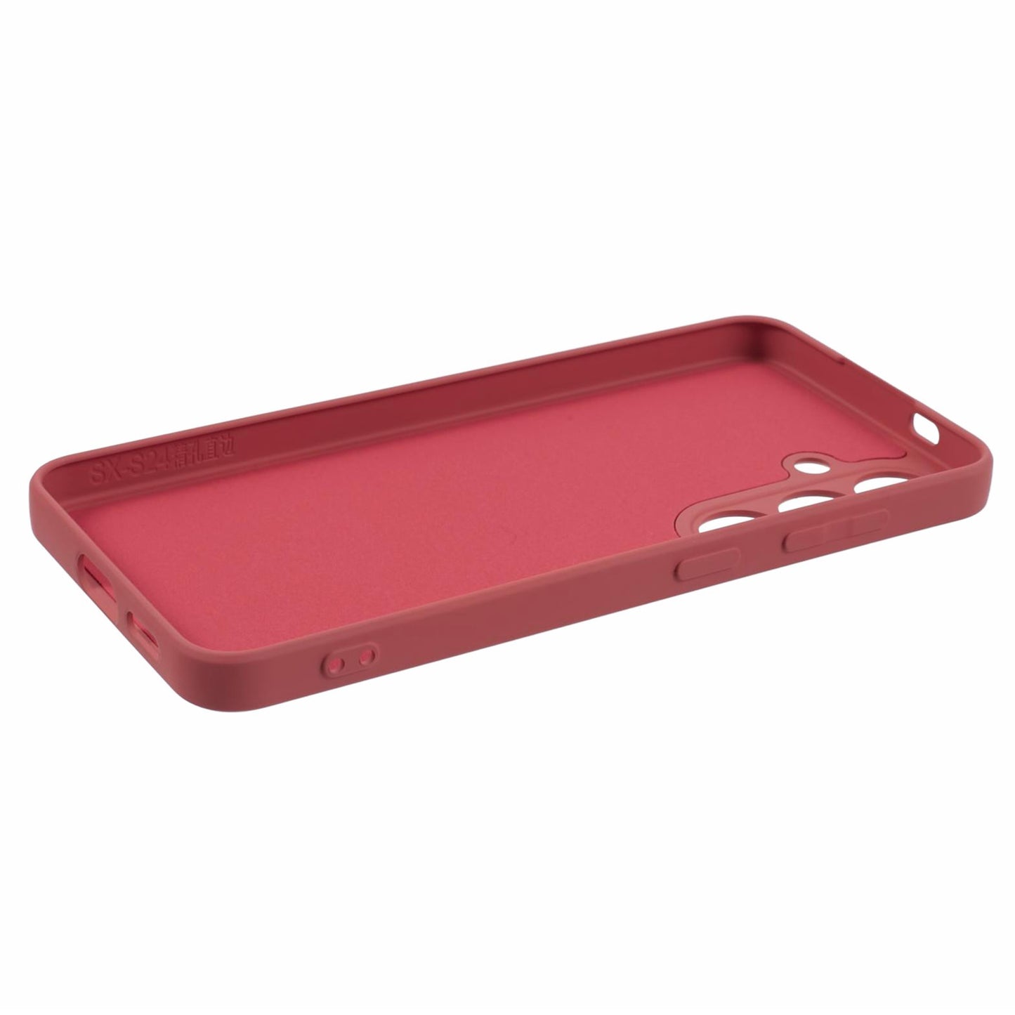 For Samsung Galaxy S24+ Soft Touch Case Fiber Lining TPU Rubberized Phone Cover - Hawthorn Red