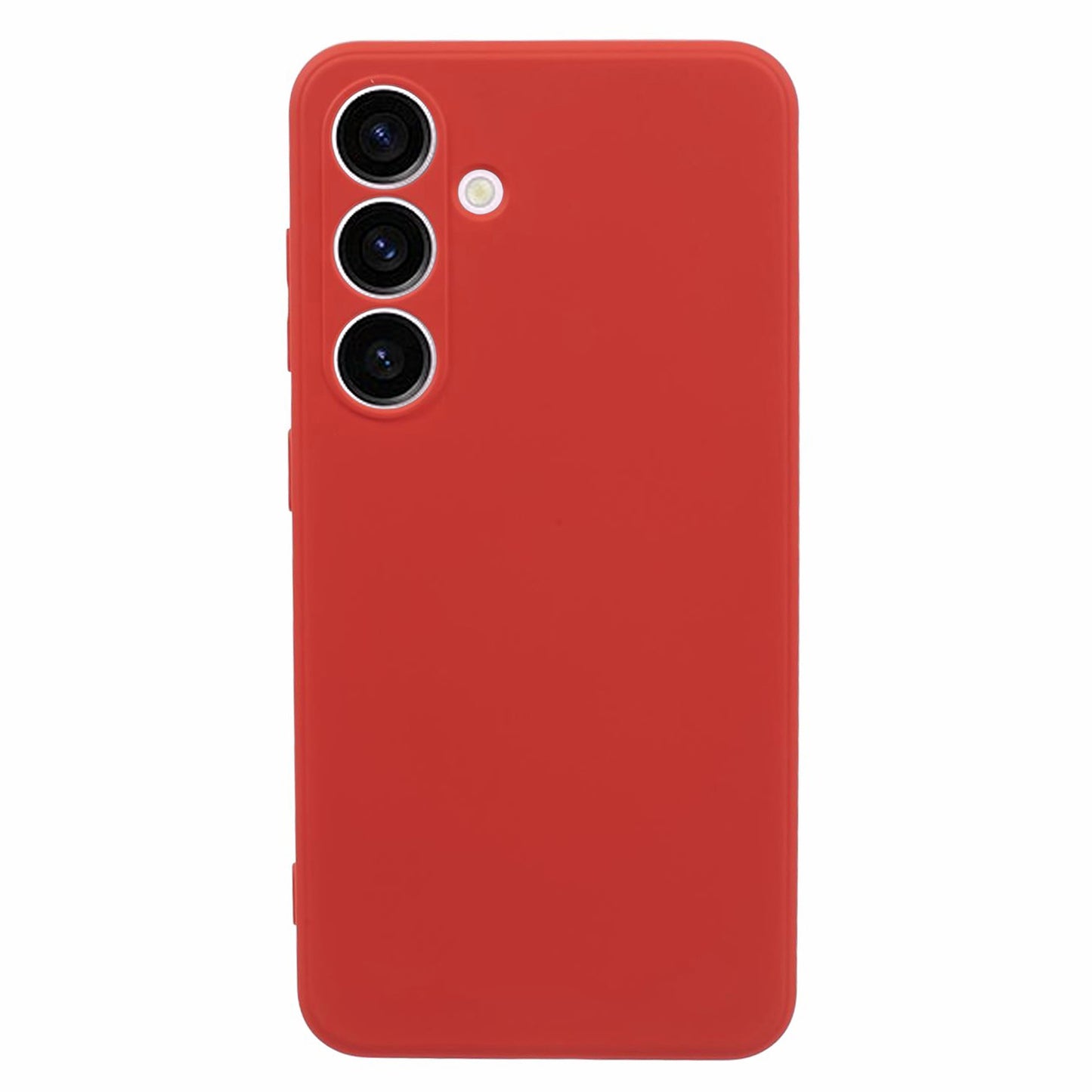 For Samsung Galaxy S24+ Soft Touch Case Fiber Lining TPU Rubberized Phone Cover - Red