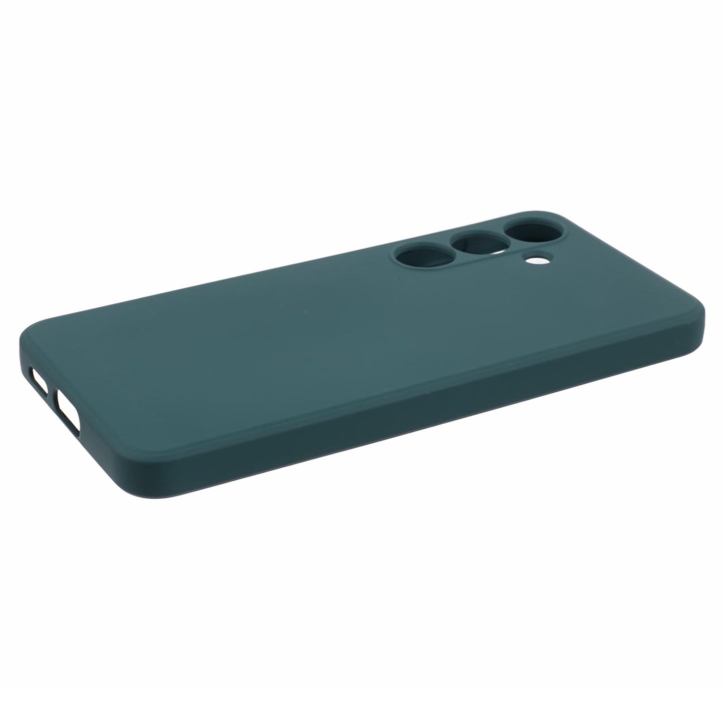 For Samsung Galaxy S24+ Soft Touch Case Fiber Lining TPU Rubberized Phone Cover - Army Green