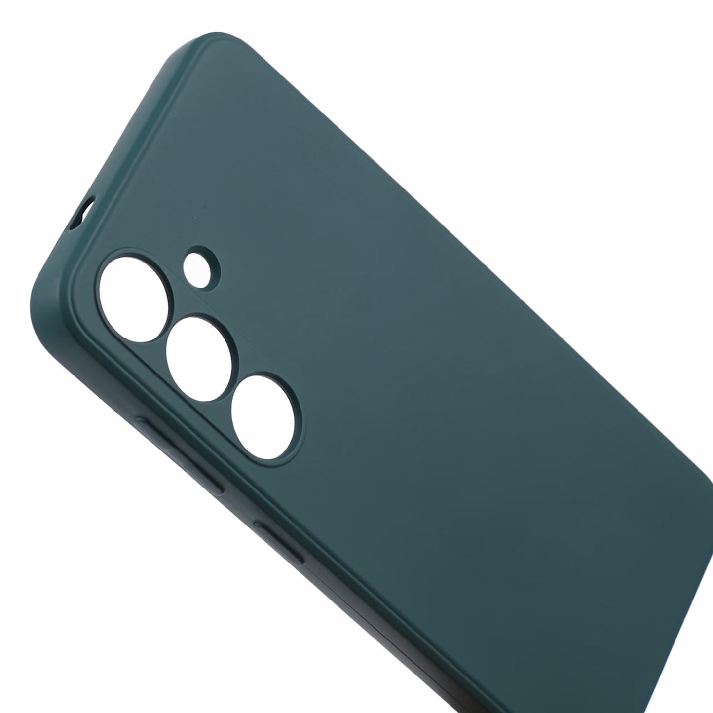 For Samsung Galaxy S24+ Soft Touch Case Fiber Lining TPU Rubberized Phone Cover - Army Green