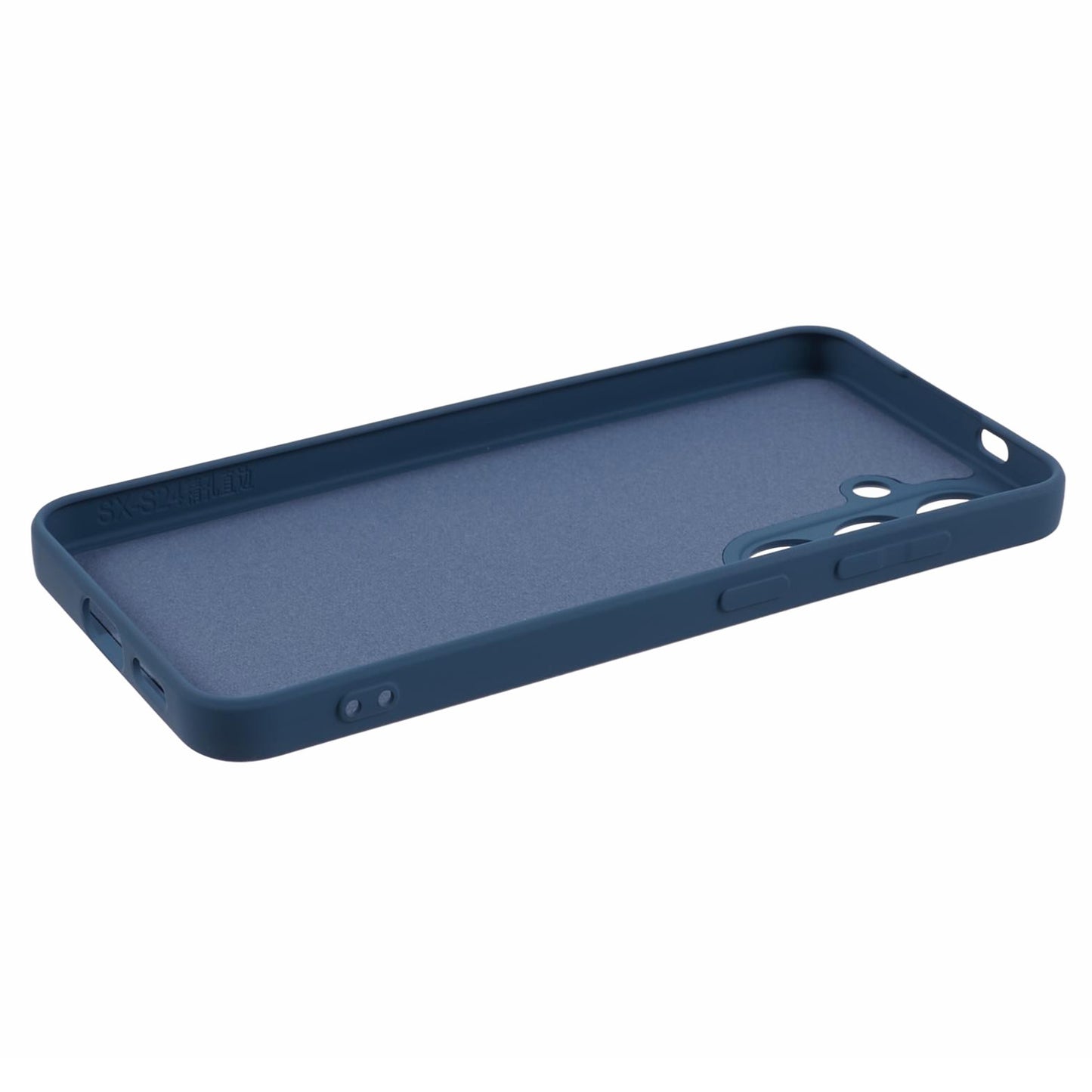 For Samsung Galaxy S24+ Soft Touch Case Fiber Lining TPU Rubberized Phone Cover - Sapphire