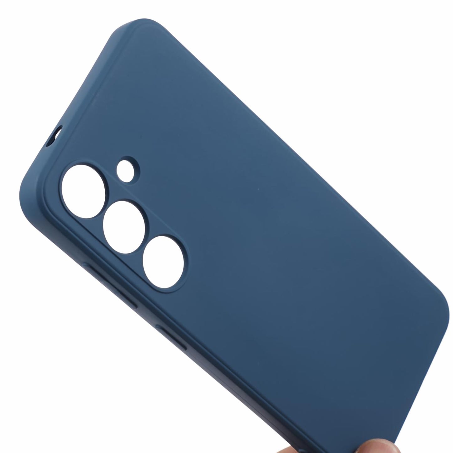 For Samsung Galaxy S24+ Soft Touch Case Fiber Lining TPU Rubberized Phone Cover - Sapphire