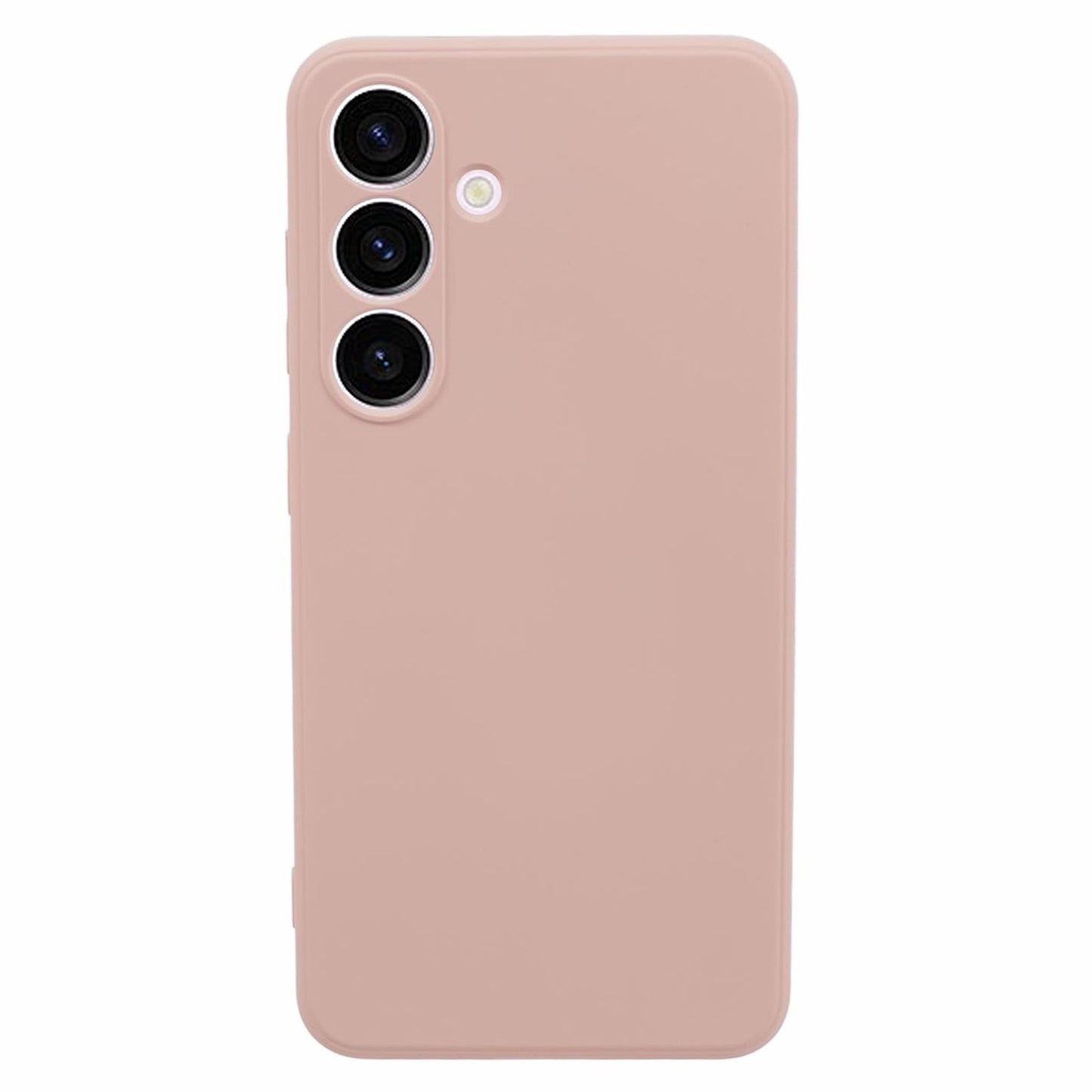 For Samsung Galaxy S24+ Soft Touch Case Fiber Lining TPU Rubberized Phone Cover - Pink