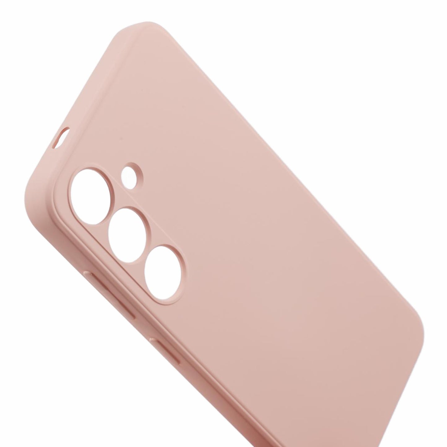 For Samsung Galaxy S24+ Soft Touch Case Fiber Lining TPU Rubberized Phone Cover - Pink