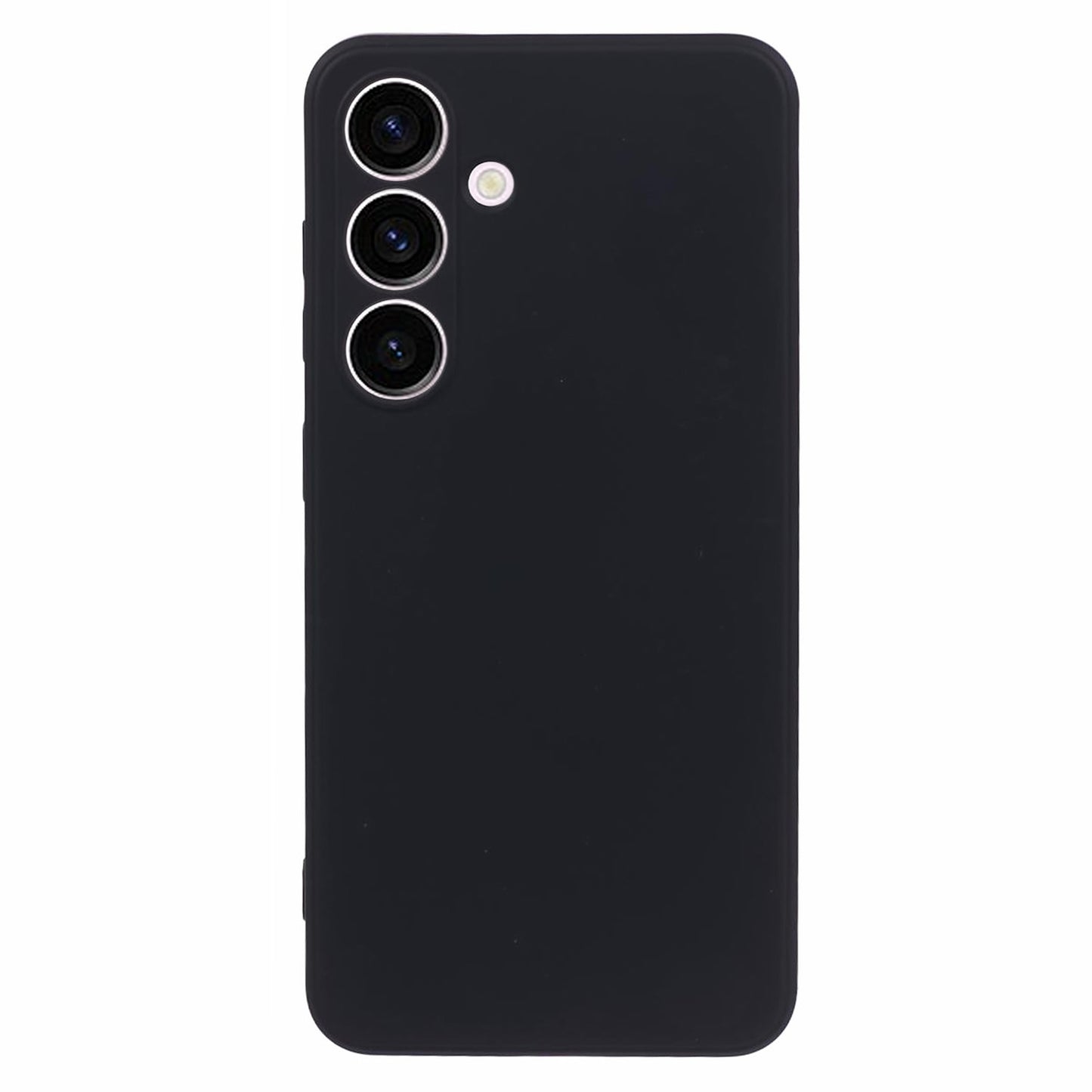 For Samsung Galaxy S24+ Soft Touch Case Fiber Lining TPU Rubberized Phone Cover - Black