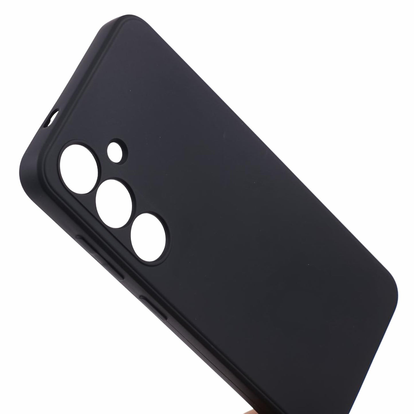 For Samsung Galaxy S24+ Soft Touch Case Fiber Lining TPU Rubberized Phone Cover - Black