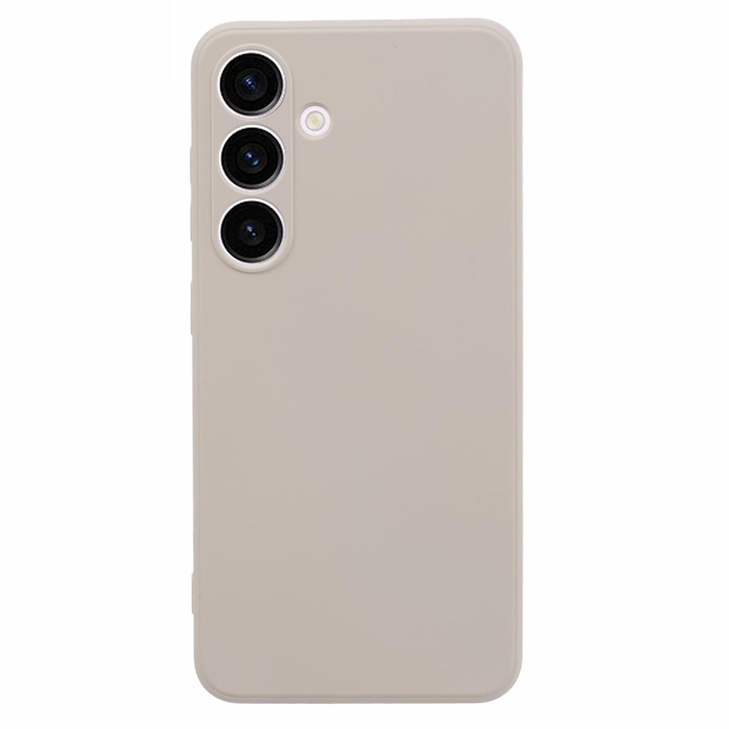 For Samsung Galaxy S24+ Soft Touch Case Fiber Lining TPU Rubberized Phone Cover - White