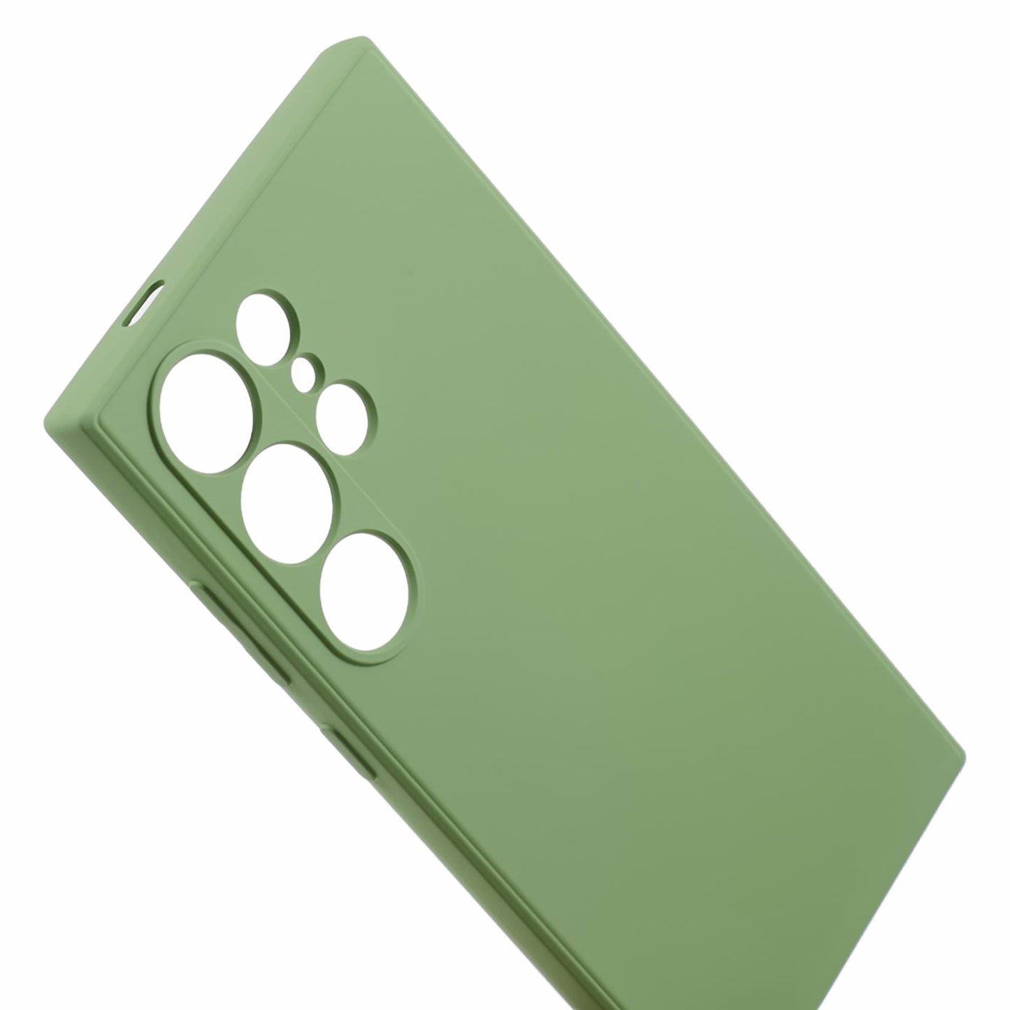 For Samsung Galaxy S24 Ultra TPU Case Soft Fiber Lining Drop Protection Phone Cover - Matcha Green