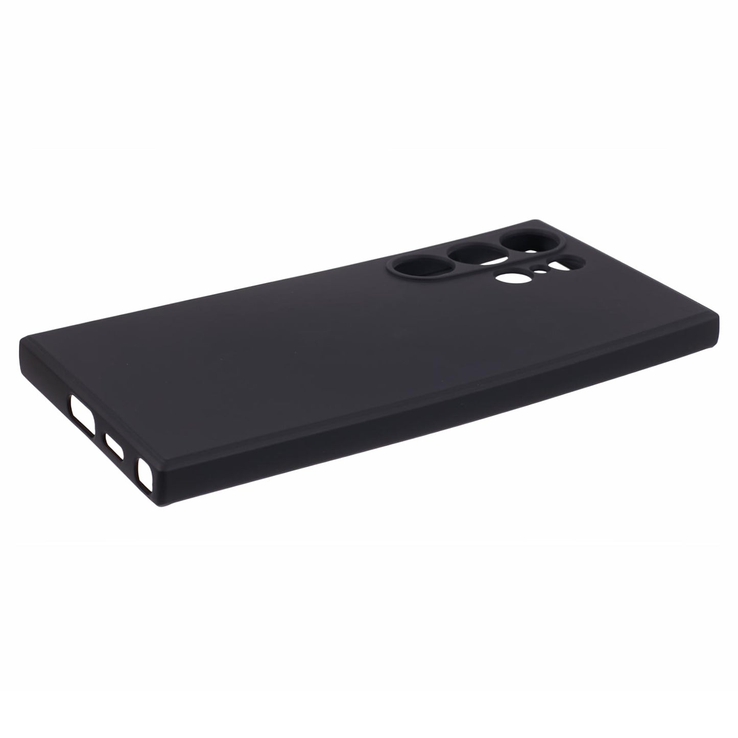 For Samsung Galaxy S24 Ultra TPU Case Soft Fiber Lining Drop Protection Phone Cover - Black