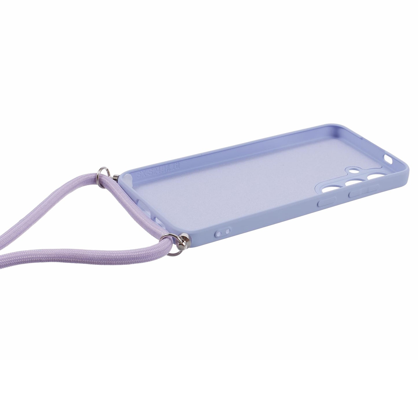 For Samsung Galaxy S24+ TPU Phone Case Rubberized Fiber Inner Lining Protective Shell with Lanyard - Light Purple